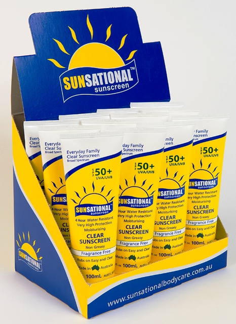 Sunsational 100ml Sunscreen Display Box